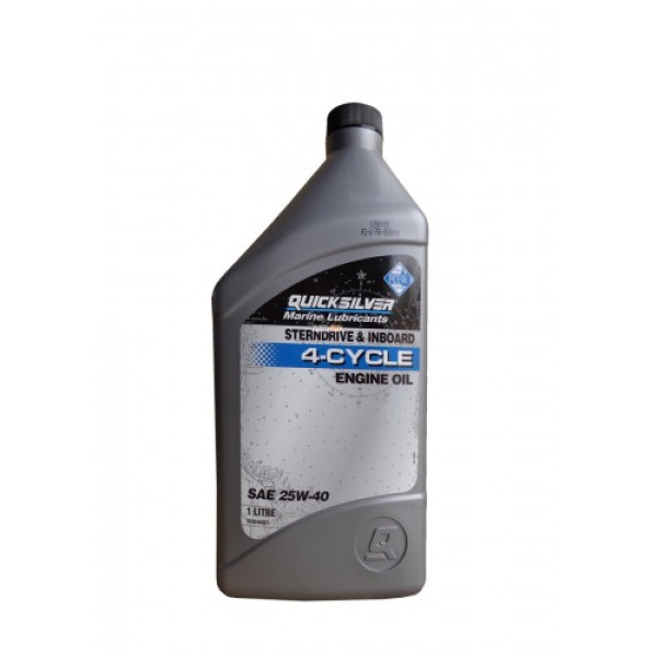 Масло Quicksilver Sterndrive & Inboard 4-stroke 25W-40 synthetic blend 1л 92-8M0086226 в Казани